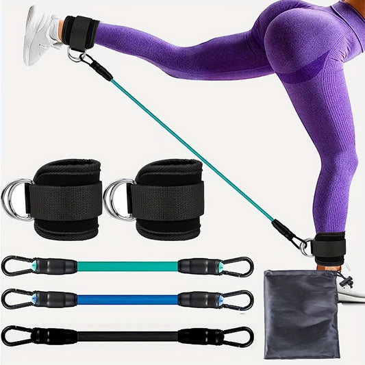 Ankle Resistance Bands – 3-Tube Set for Legs & Glutes